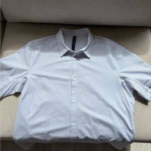 Lululemon Light Blue Striped Shirt